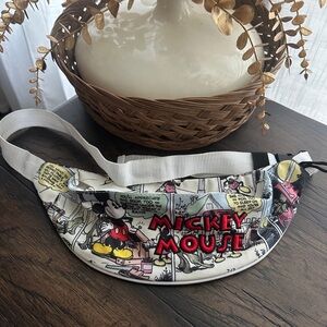 DISNEY MICKEY MOUSE COMIC NEWSPRINT FANNY BAG